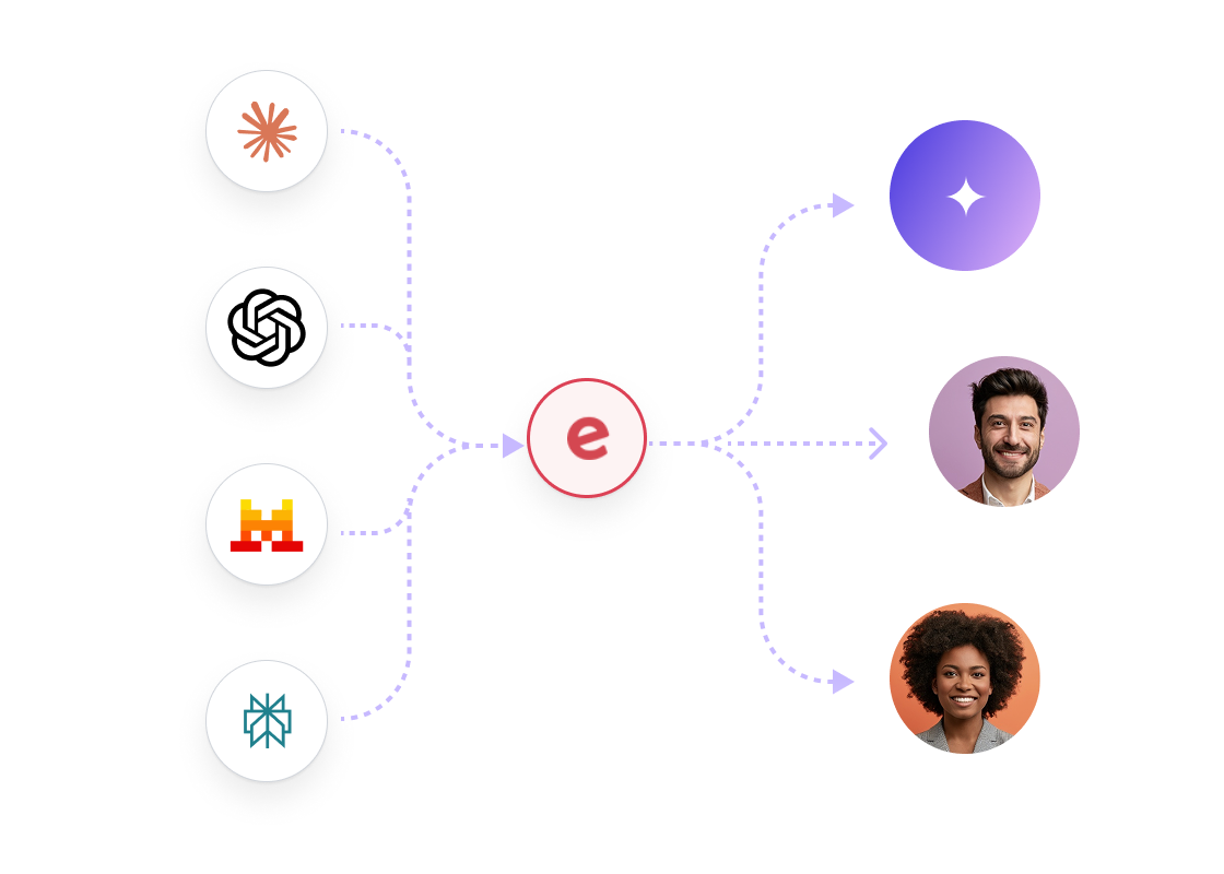 Connect with your AI product illustration