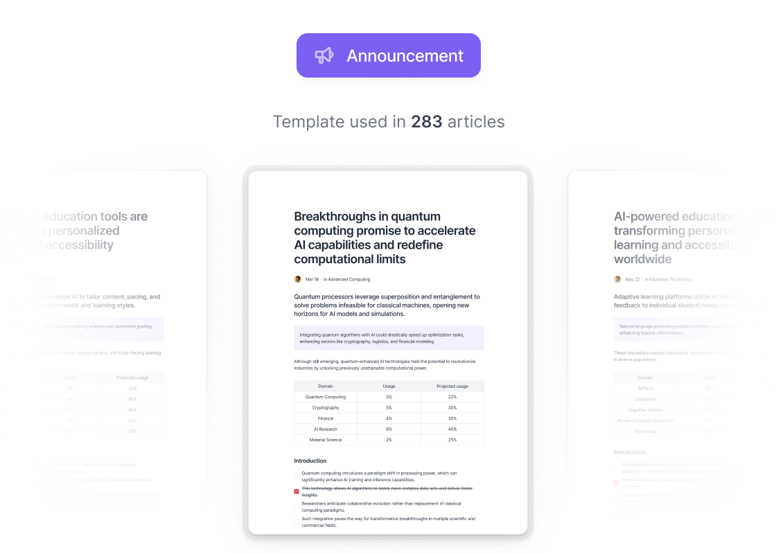 Structured Templates product illustration